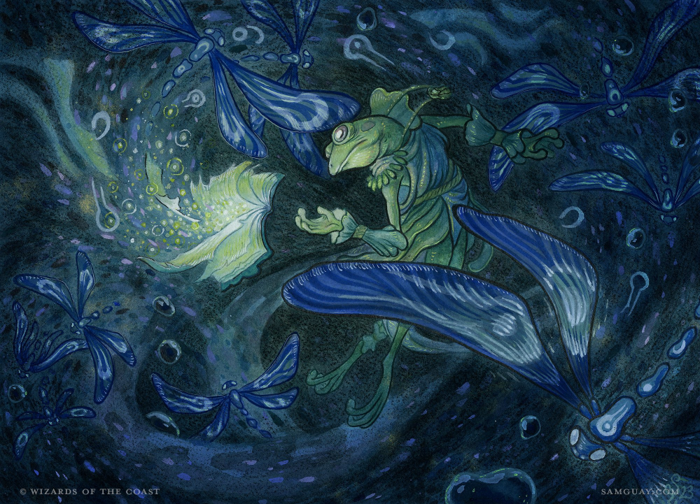 Decorative image of a frog that was featured on a MTG card.